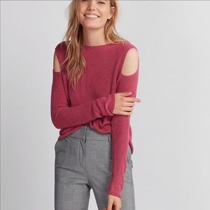 Express Cold Shoulder Pink Sweater